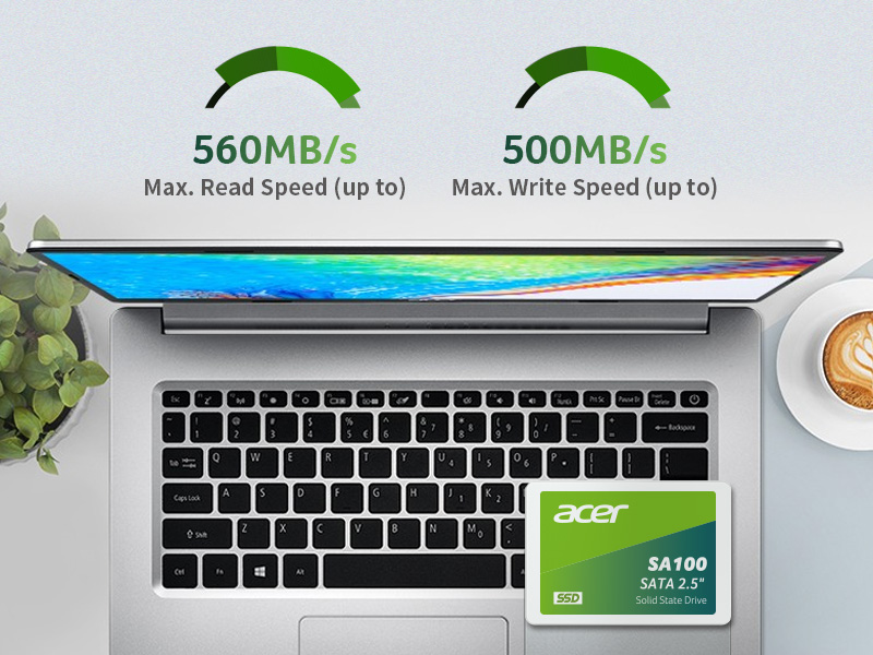 Acer SA100 SATA lll SSD, up to 1.92 TB, 3D NAND flash memory IC